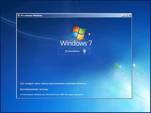 установка Windows 7